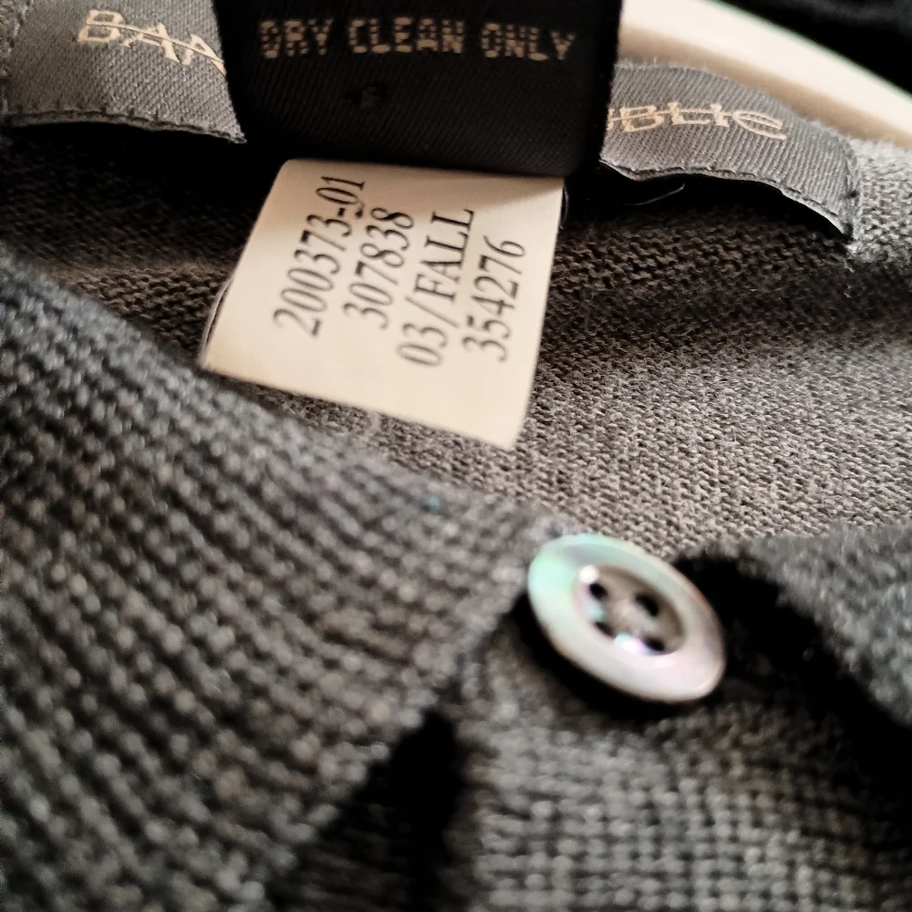 Banana Republic‎ Silk Blend Polo Style Knit Sweater Gray Large Y2K